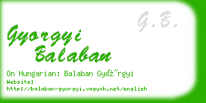 gyorgyi balaban business card